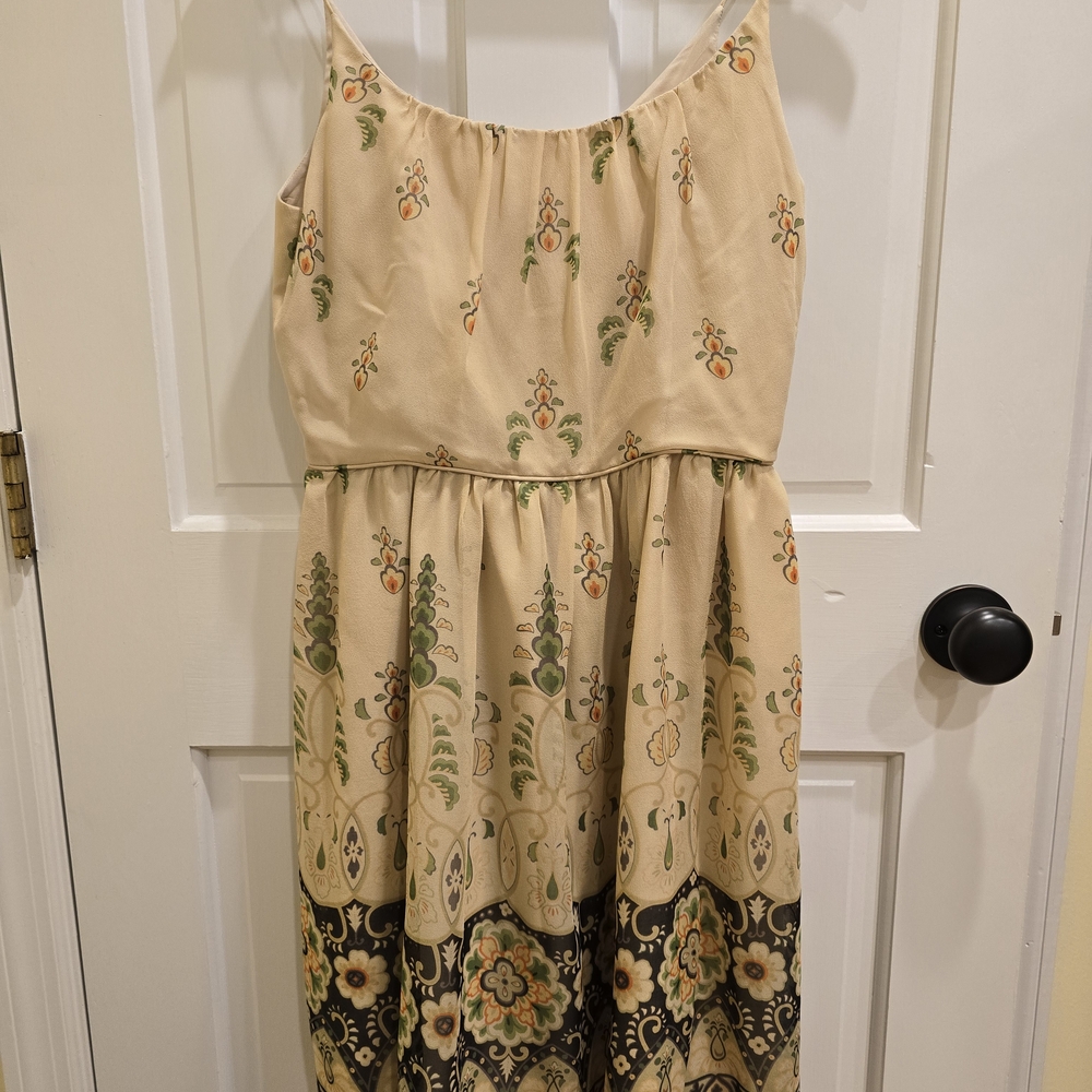 Anna Sui Cream and Black Floral Mini Dress